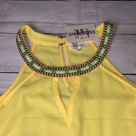 LULUMARI Peek A Boo Blouse w/ Embroidery Sz S - Picture 3 of 9